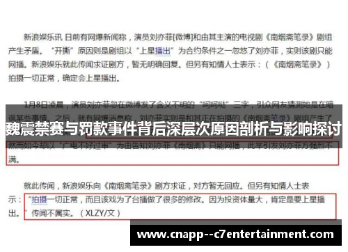 魏震禁赛与罚款事件背后深层次原因剖析与影响探讨